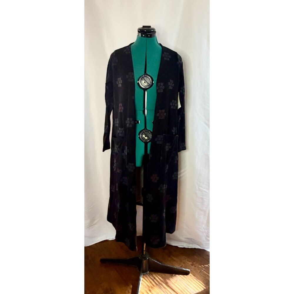 NWT LuLaRoe Sarah black, grey, and red Duster Cardigan